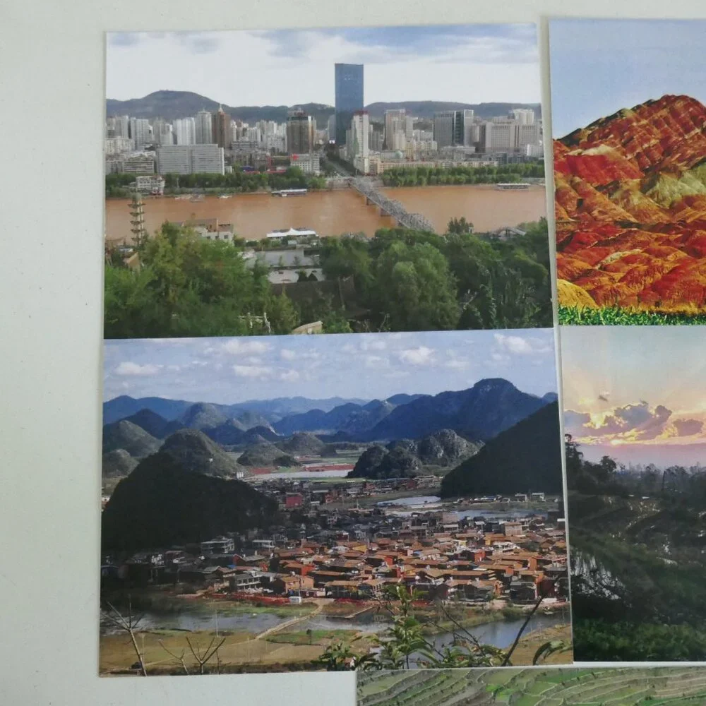 set of 5 Asian vistas 5x7 postcards